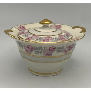Theodore Haviland‎ New York Rosemont Sugar Bowl w/ Lid Pink Roses {sh18}